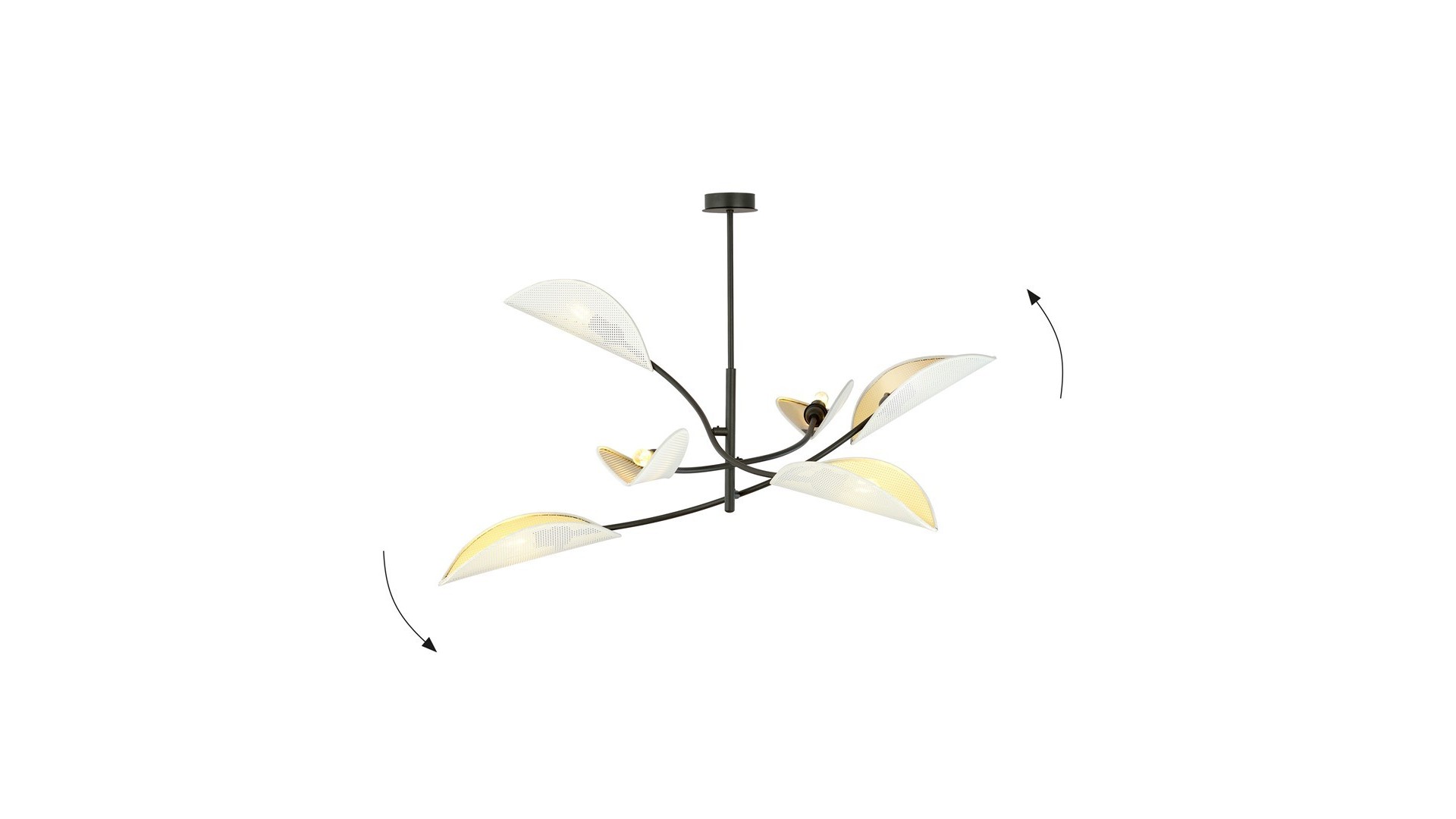 LAMPA SUFITOWA LOTUS 6-PUNKTOWA BIAŁA/ZŁOTA EMIBIG