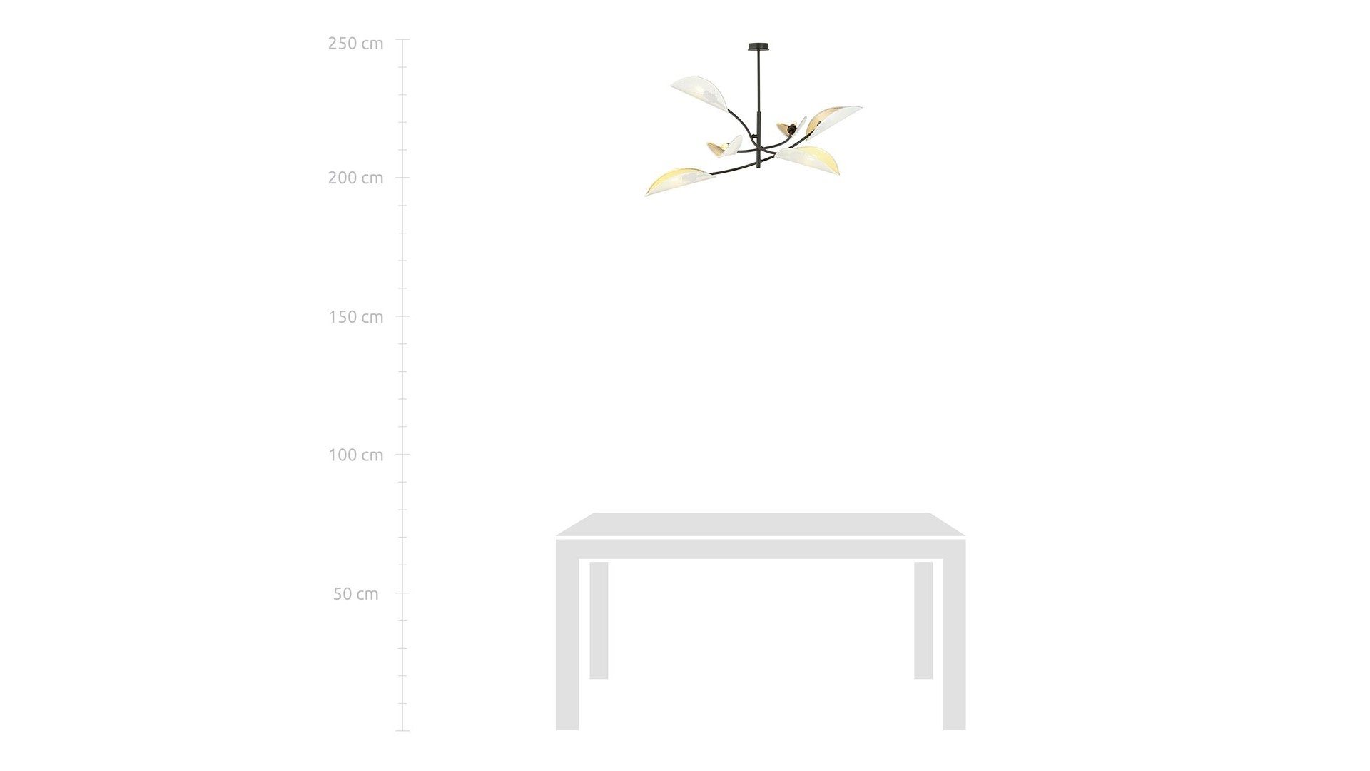 LAMPA SUFITOWA LOTUS 6-PUNKTOWA BIAŁA/ZŁOTA EMIBIG