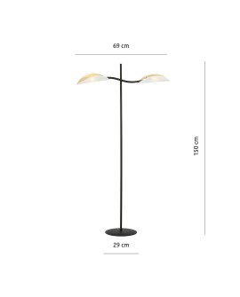 LAMPA PODŁOGOWA STOJĄCA LOTUS LP2 BIAŁA/ZŁOTA EMIBIG