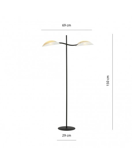 LAMPA PODŁOGOWA STOJĄCA LOTUS LP2 BIAŁA/ZŁOTA EMIBIG