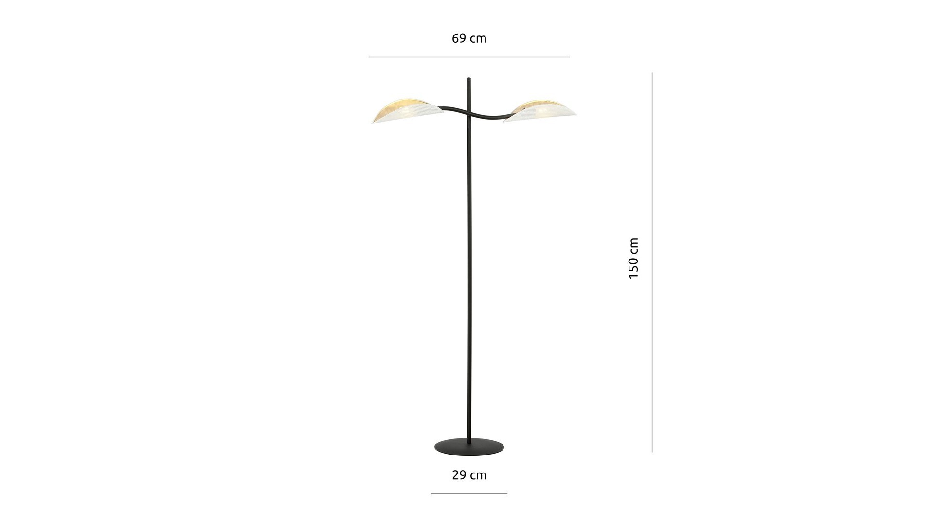 LAMPA PODŁOGOWA STOJĄCA LOTUS LP2 BIAŁA/ZŁOTA EMIBIG