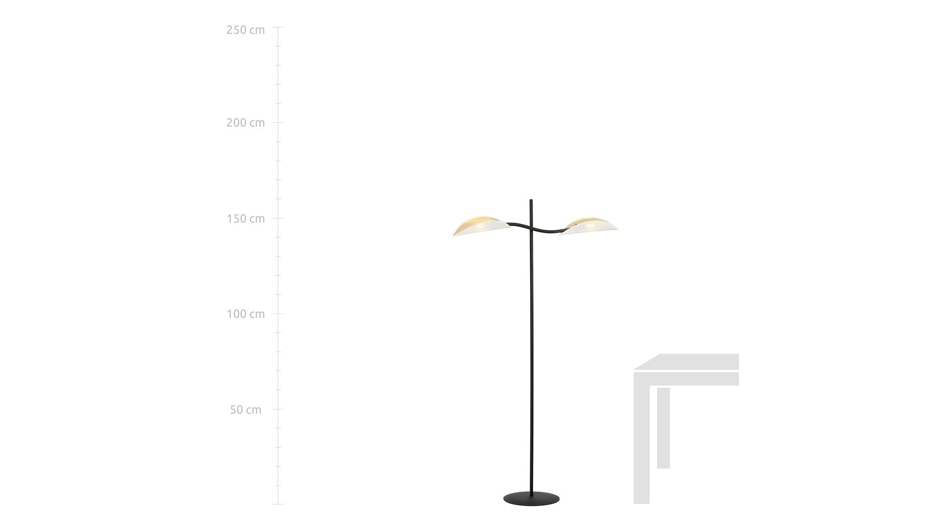 LAMPA PODŁOGOWA STOJĄCA LOTUS LP2 BIAŁA/ZŁOTA EMIBIG