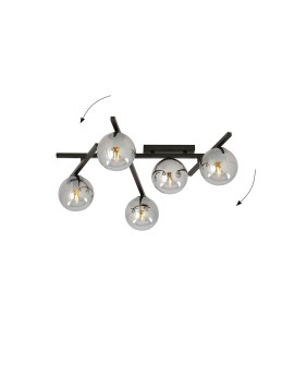 LAMPA SUFITOWA SMART 5-PUNKTOWA CZARNA/GRAFITOWA EMIBIG