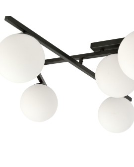 LAMPA SUFITOWA SMART 4-PUNKTOWA CZARNA/BIAŁE KULE EMIBIG