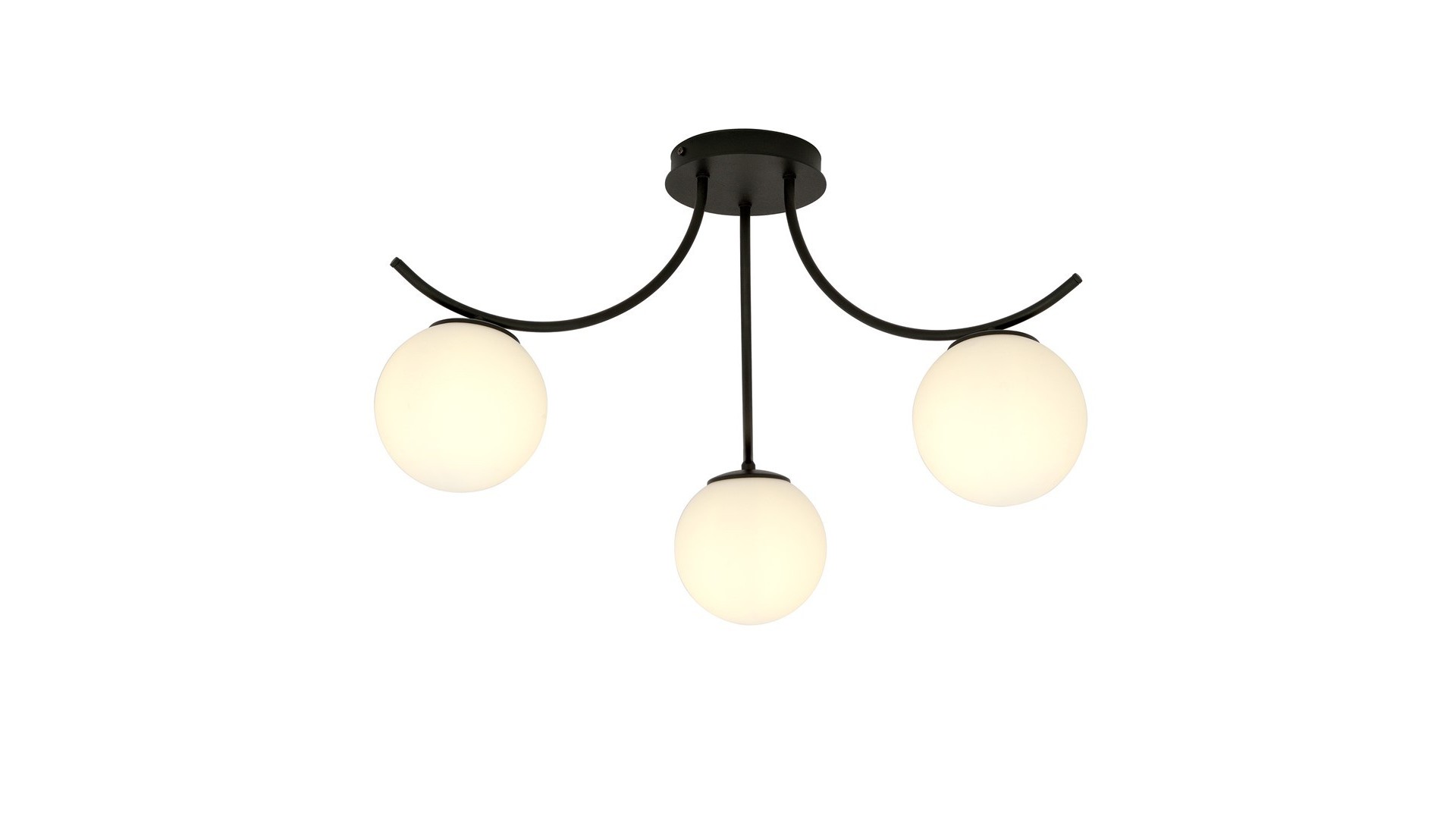LAMPA SUFITOWA BOSTON 3-PUNKTOWA CZARNA/BIAŁE KULE EMIBIG