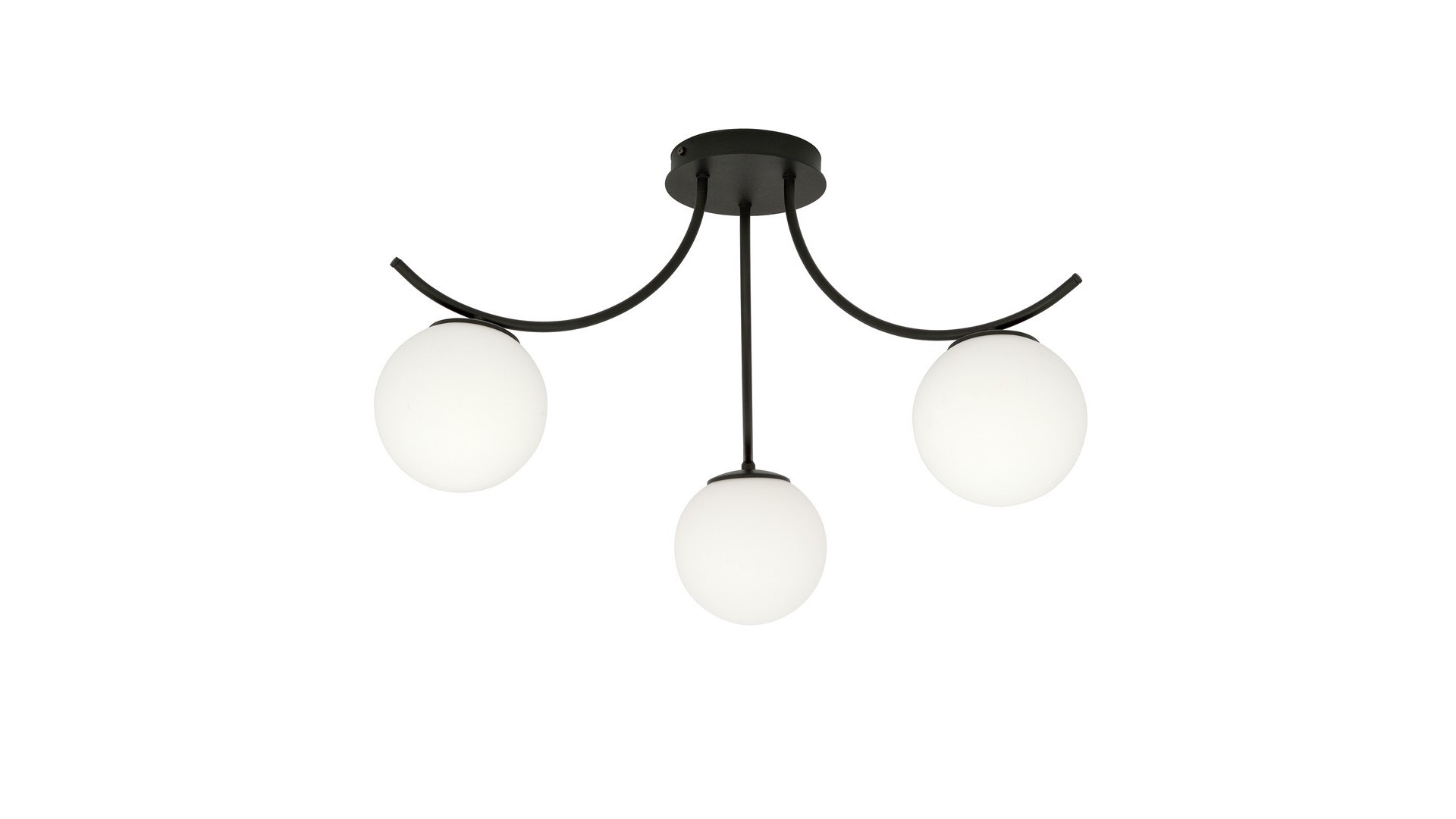 LAMPA SUFITOWA BOSTON 3-PUNKTOWA CZARNA/BIAŁE KULE EMIBIG