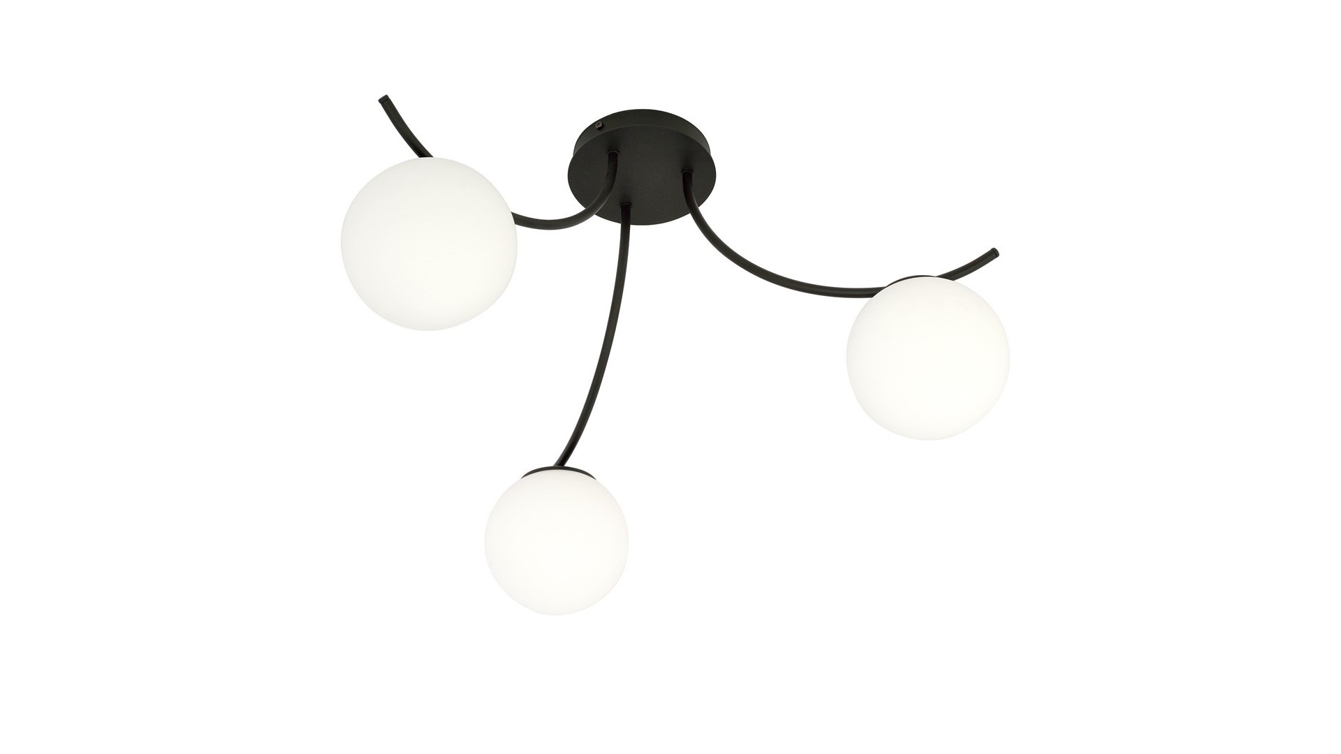 LAMPA SUFITOWA BOSTON 3-PUNKTOWA CZARNA/BIAŁE KULE EMIBIG