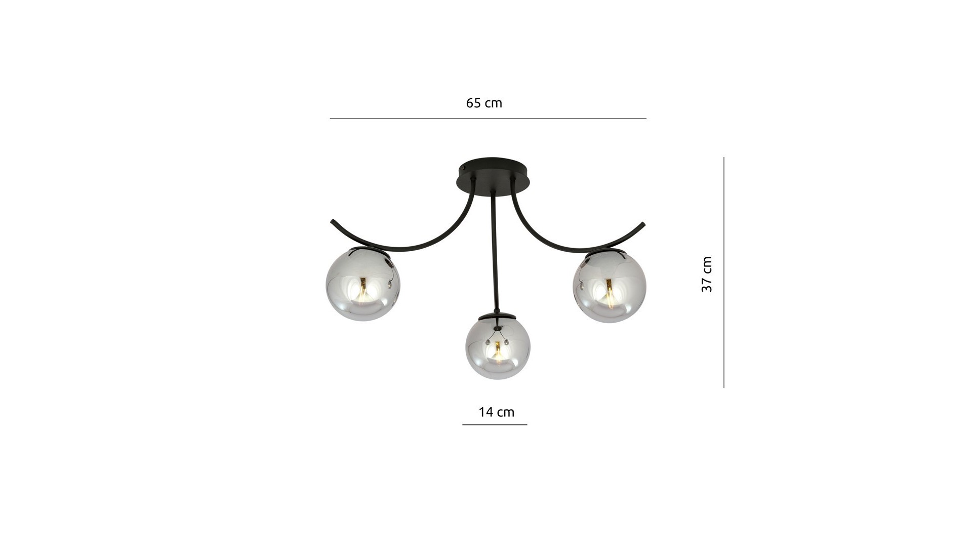 LAMPA SUFITOWA BOSTON 3-PUNKTOWA CZARNA/GRAFITOWA EMIBIG