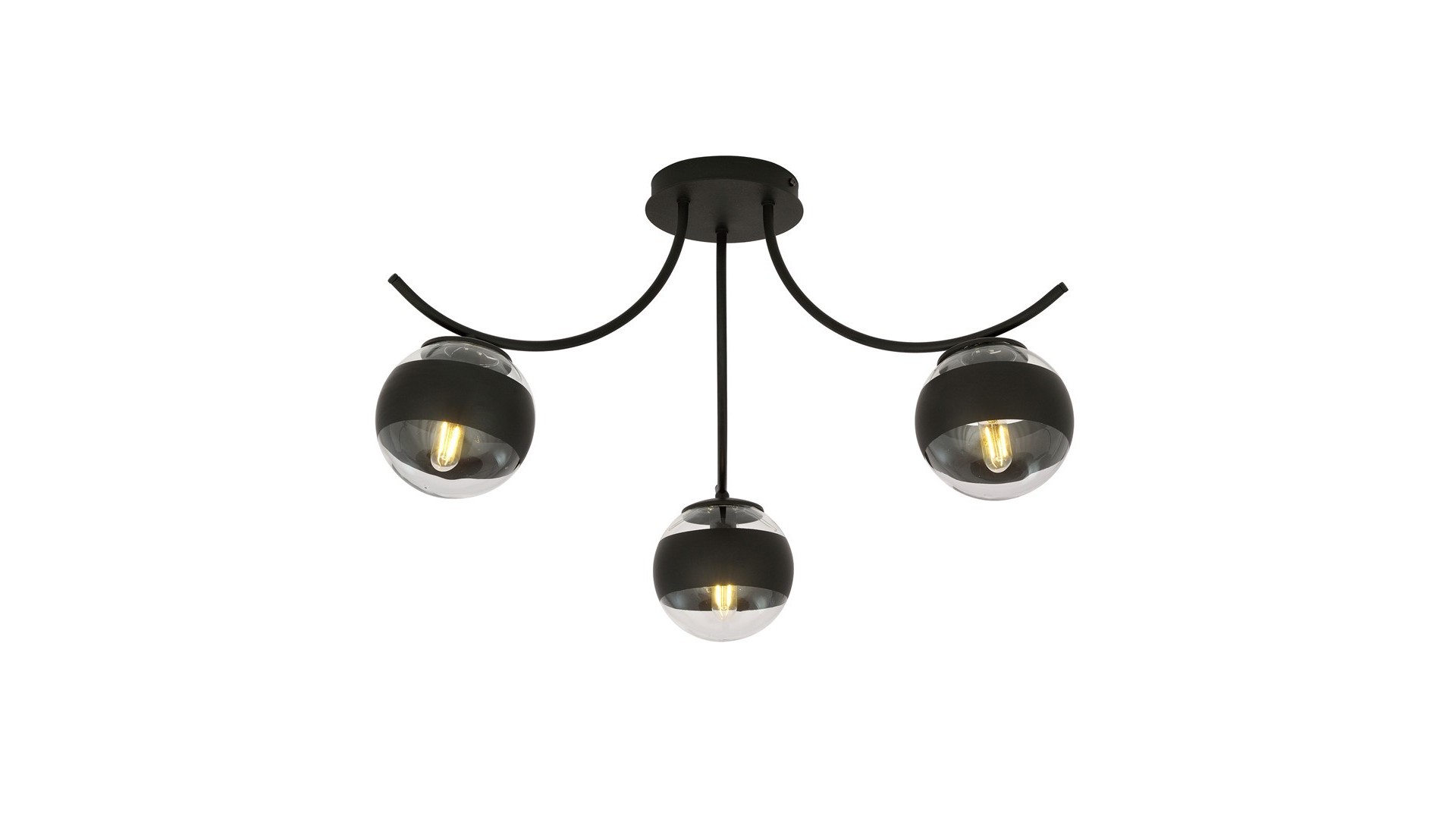 LAMPA SUFITOWA BOSTON 3-PUNKTOWA CZARNA/STRIPE EMIBIG