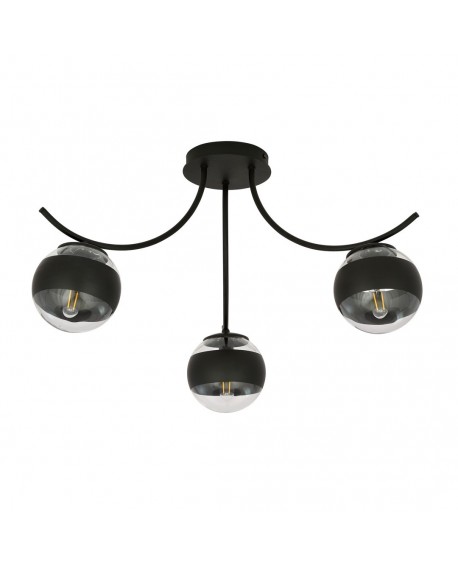 LAMPA SUFITOWA BOSTON 3-PUNKTOWA CZARNA/STRIPE EMIBIG