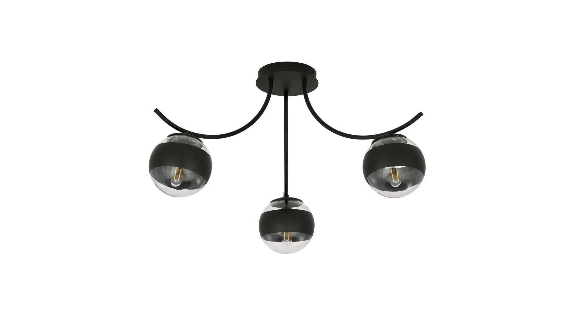 LAMPA SUFITOWA BOSTON 3-PUNKTOWA CZARNA/STRIPE EMIBIG