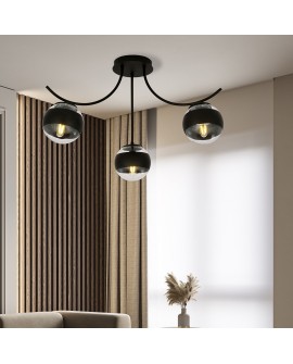 LAMPA SUFITOWA BOSTON 3-PUNKTOWA CZARNA/STRIPE EMIBIG