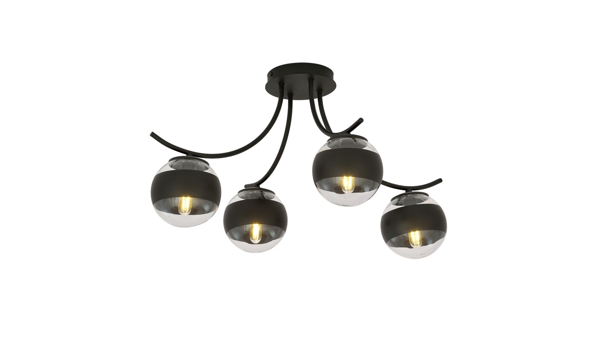 LAMPA SUFITOWA BOSTON 4-PUNKTOWA CZARNA/STRIPE EMIBIG