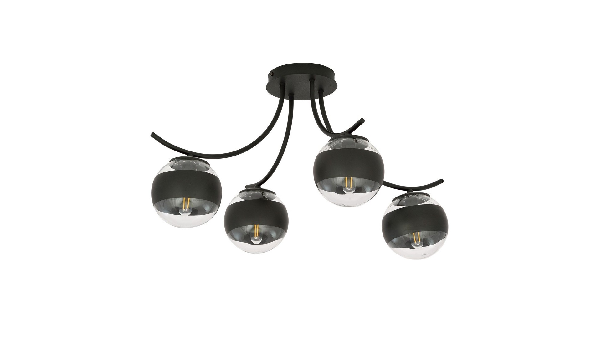 LAMPA SUFITOWA BOSTON 4-PUNKTOWA CZARNA/STRIPE EMIBIG
