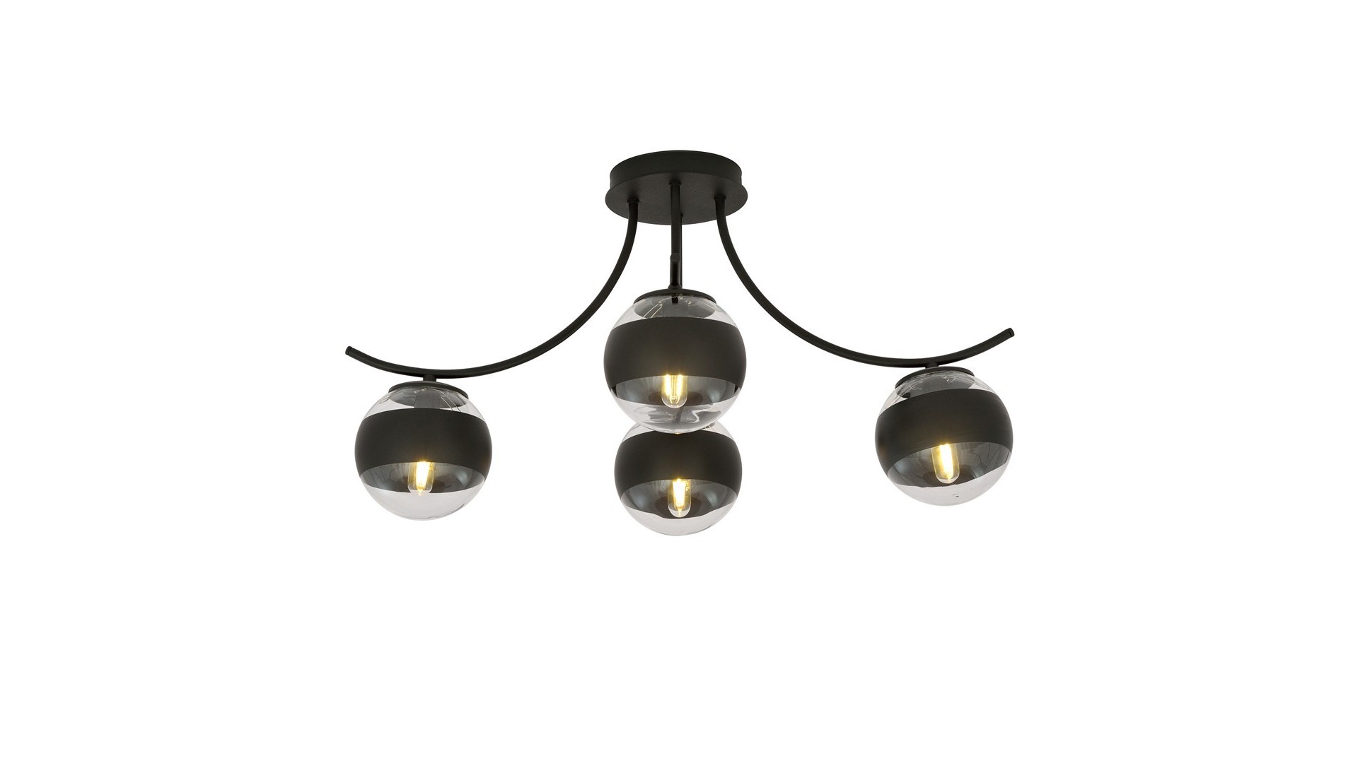 LAMPA SUFITOWA BOSTON 4-PUNKTOWA CZARNA/STRIPE EMIBIG
