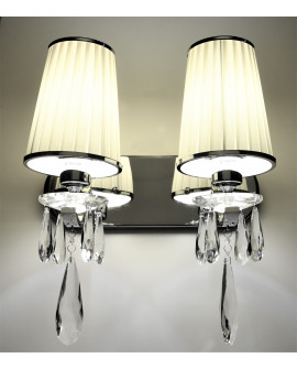 LAMPA ŚCIENNA KINKIET KRYSZTAŁOWY KREMOWY ALESSIA W2