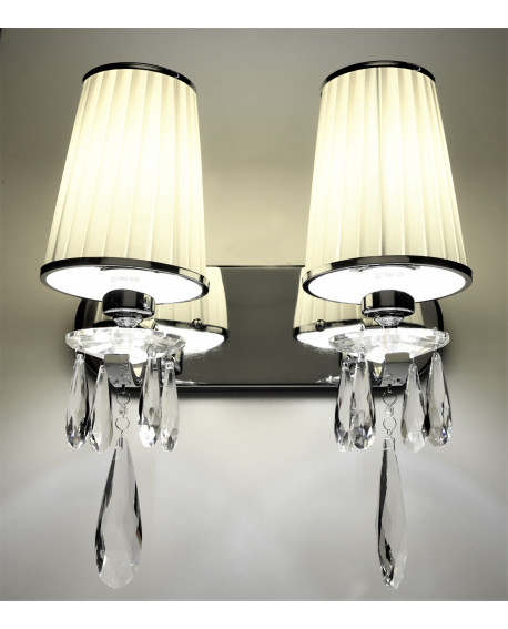 LAMPA ŚCIENNA KINKIET KRYSZTAŁOWY KREMOWY ALESSIA W2
