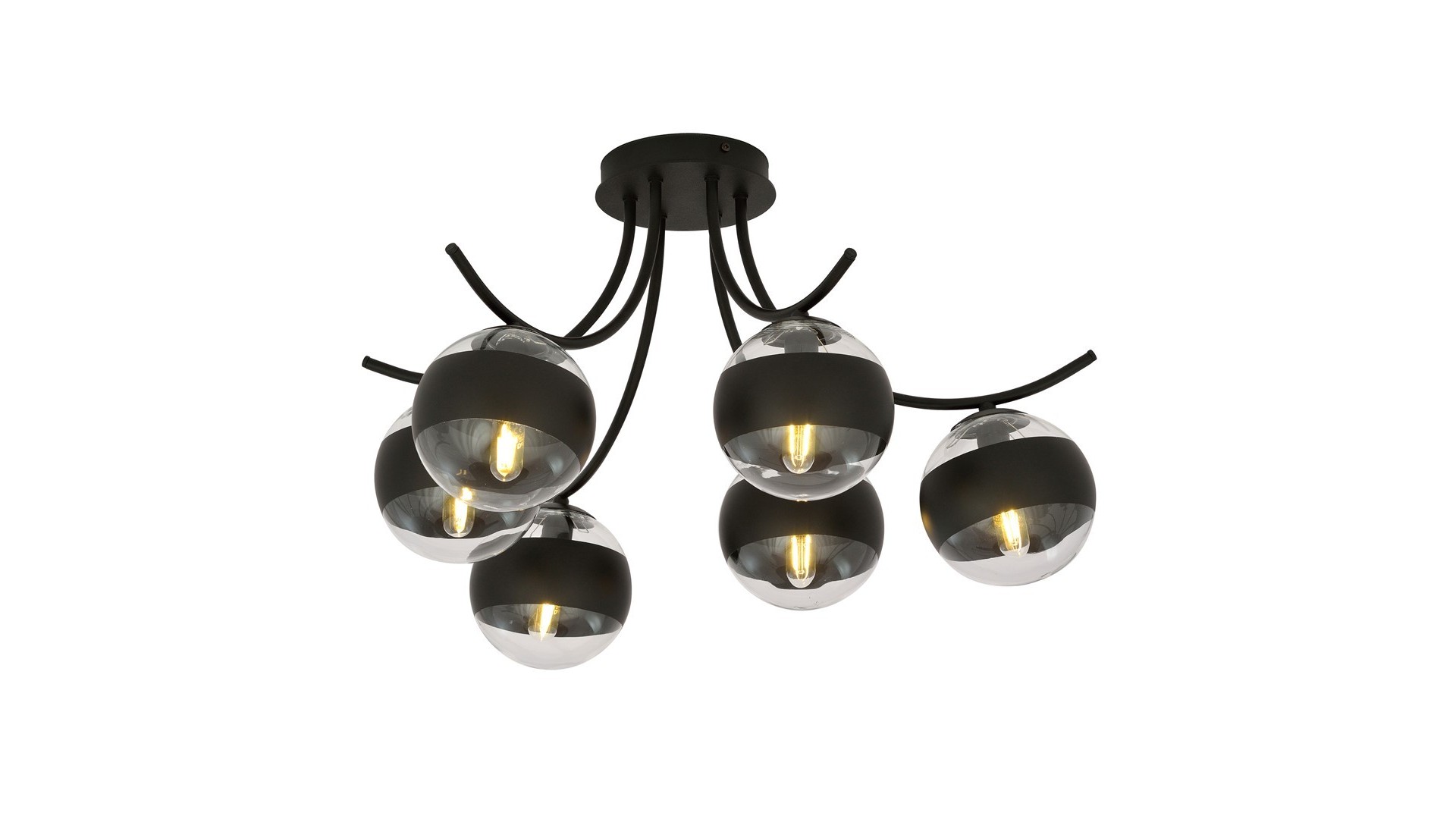 LAMPA SUFITOWA BOSTON 6-PUNKTOWA CZARNA/STRIPE EMIBIG