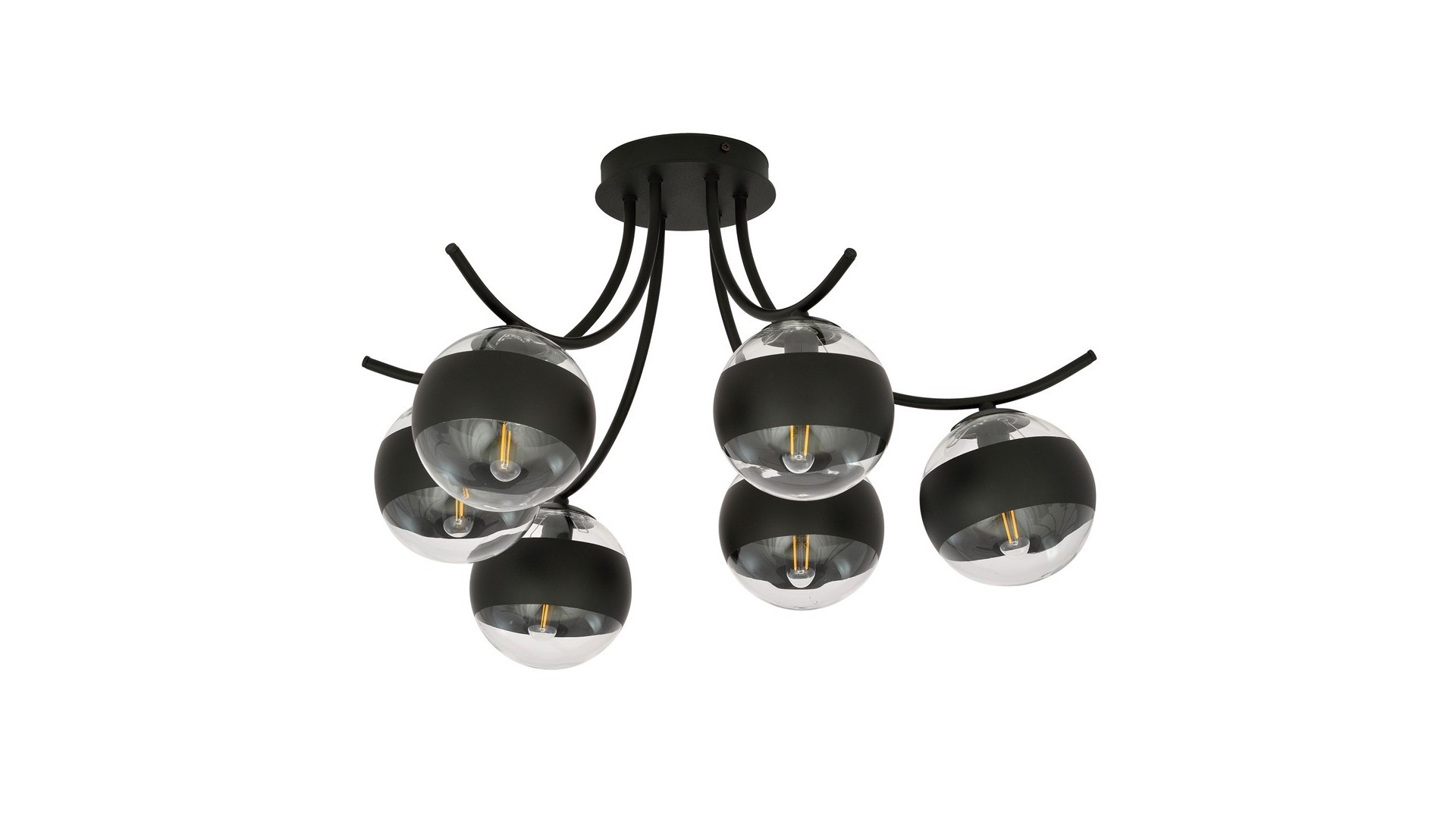LAMPA SUFITOWA BOSTON 6-PUNKTOWA CZARNA/STRIPE EMIBIG