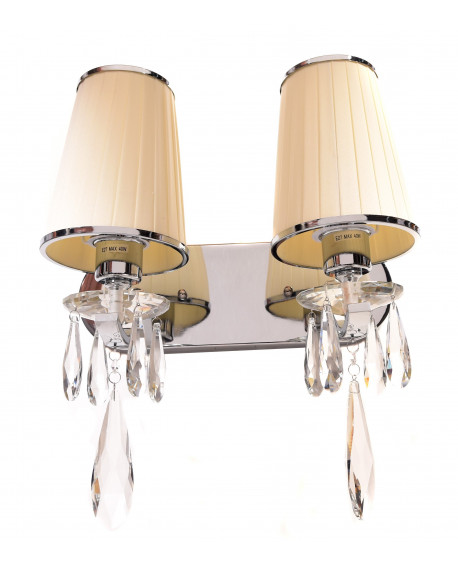 LAMPA ŚCIENNA KINKIET KRYSZTAŁOWY KREMOWY ALESSIA W2