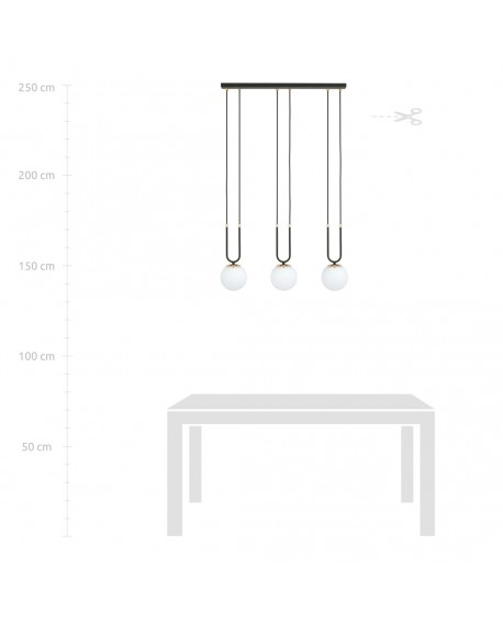 LAMPA WISZĄCA GLAM 3 CZARNA BIAŁE KULE EMIBIG