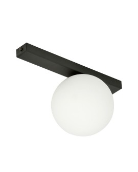 LAMPA SUFITOWA FIT 1 CZARNA/BIAŁA KULA EMIBIG