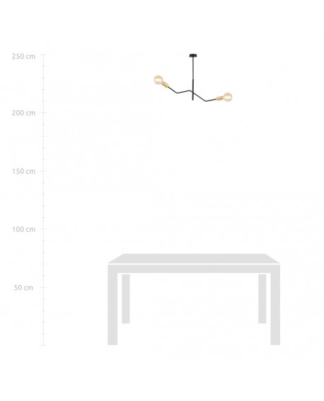 LAMPA SUFITOWA BOLT 2-PUNKTOWA CZARNA ZŁOTA EMIBIG