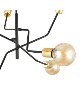 LAMPA SUFITOWA BOLT 6-PUNKTOWA CZARNA ZŁOTA EMIBIG