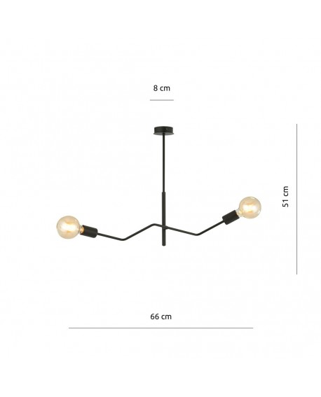 LAMPA SUFITOWA FRIX 2-PUNKTOWA CZARNA EMIBIG