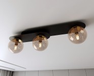 LAMPA SUFITOWA PLAZA 3-PUNKTOWA CZARNA/MIODOWA EMIBIG