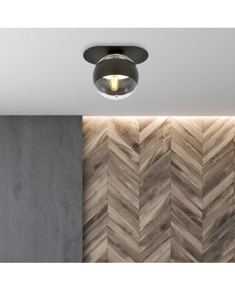 LAMPA SUFITOWA PLAZA 1 CZARNA/STRIPE EMIBIG