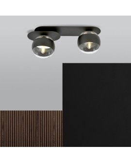 LAMPA SUFITOWA PLAZA 2-PUNKTOWA CZARNA/STRIPE EMIBIG