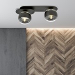 LAMPA SUFITOWA PLAZA 2-PUNKTOWA CZARNA/STRIPE EMIBIG