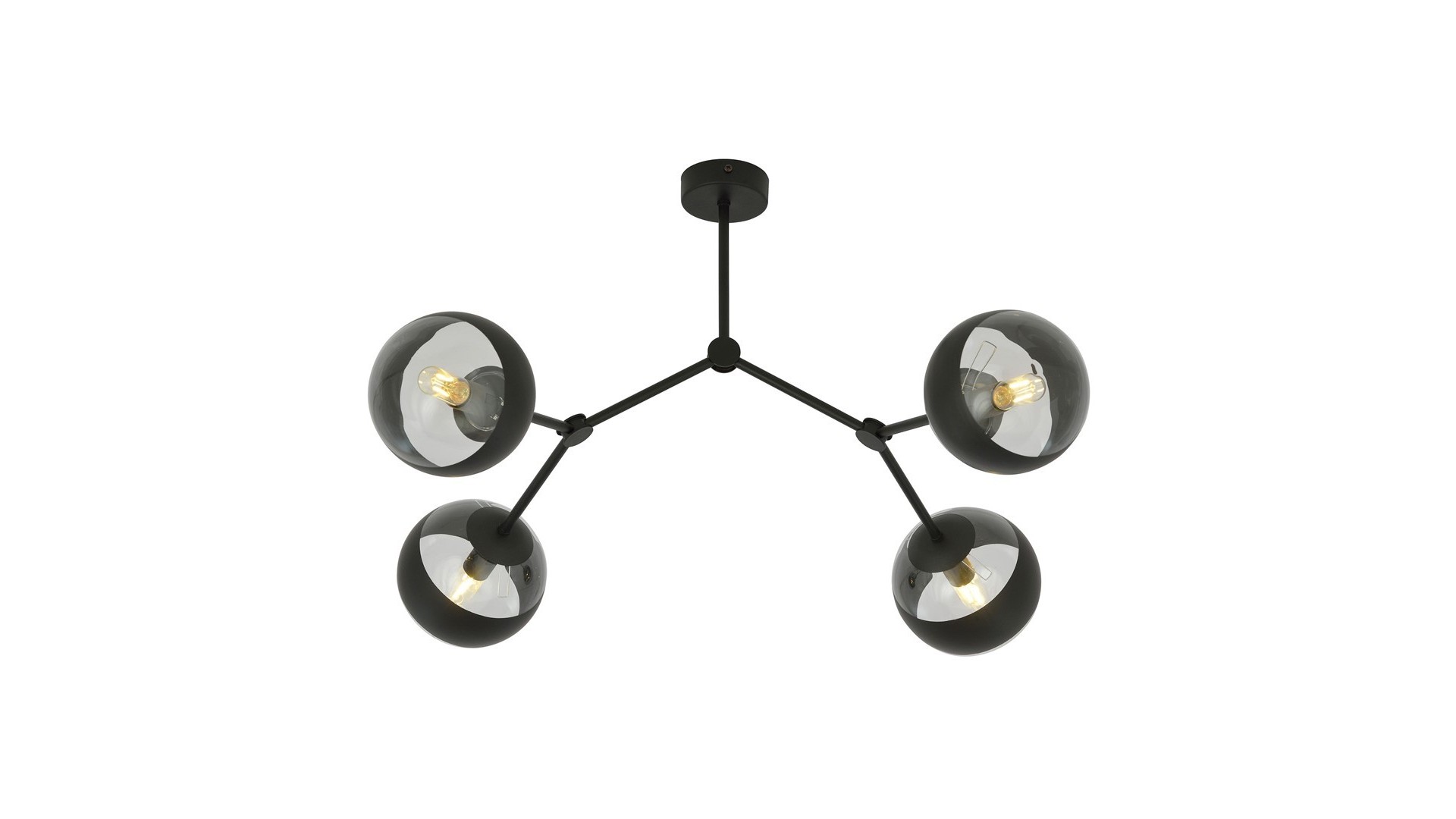 LAMPA SUFITOWA SPACE 4-PUNKTOWA CZARNA/STRIPE EMIBIG