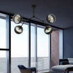 LAMPA SUFITOWA SPACE 4-PUNKTOWA CZARNA/STRIPE EMIBIG