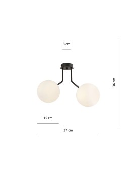 LAMPA SUFITOWA NOVA 2-PUNKTOWA CZARNA/BIAŁE KULE EMIBIG