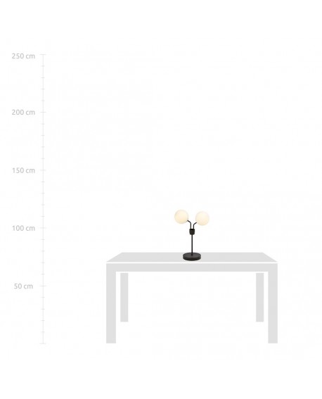 LAMPA BIURKOWA STOŁOWA NOVA LN2 CZARNA/BIAŁE KULE EMIBIG