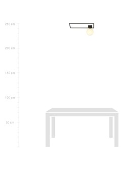 LAMPA SUFITOWA IMAGO 1A CZARNA/BIAŁA KULA EMIBIG