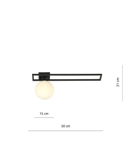 LAMPA SUFITOWA IMAGO 1C CZARNA/BIAŁA KULA EMIBIG