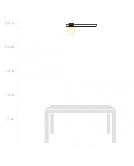 LAMPA SUFITOWA IMAGO 1C CZARNA/BIAŁA KULA EMIBIG