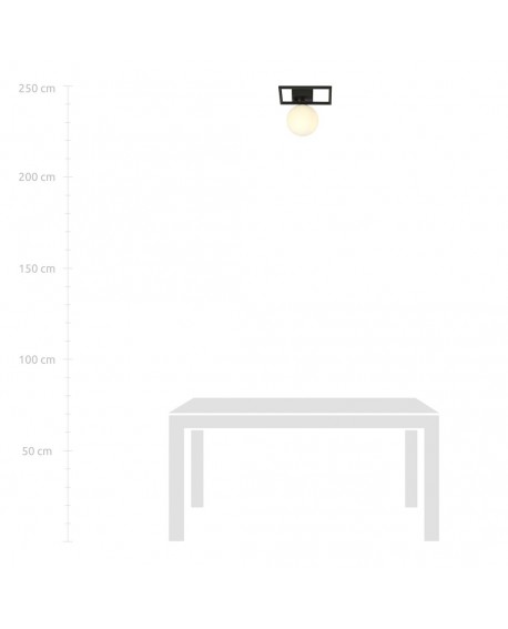 LAMPA SUFITOWA IMAGO 1E CZARNA/BIAŁA KULA EMIBIG