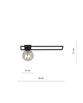 LAMPA SUFITOWA IMAGO 1C CZARNA/GRAFITOWA EMIBIG