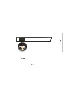 LAMPA SUFITOWA IMAGO 1B CZARNA/STRIPE EMIBIG