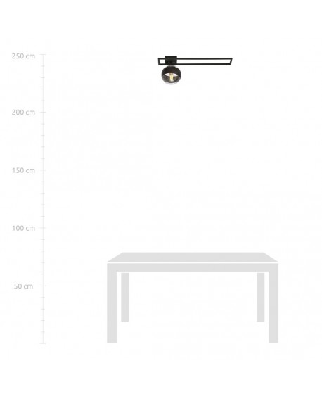 LAMPA SUFITOWA IMAGO 1C CZARNA/STRIPE EMIBIG