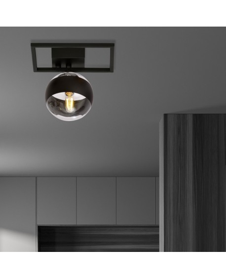 LAMPA SUFITOWA IMAGO 1E CZARNA/STRIPE EMIBIG