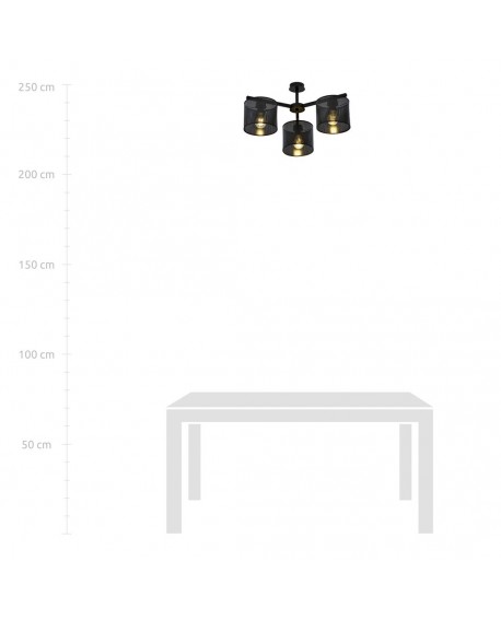 LAMPA SUFITOWA JORDAN 3-PUNKTOWA CZARNA EMIBIG