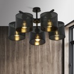 LAMPA SUFITOWA JORDAN 5-PUNKTOWA CZARNA EMIBIG