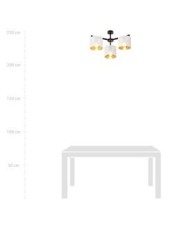 LAMPA SUFITOWA JORDAN 3-PUNKTOWA BIAŁA/ZŁOTA EMIBIG