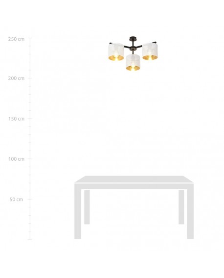 LAMPA SUFITOWA JORDAN 3-PUNKTOWA BIAŁA/ZŁOTA EMIBIG