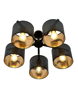 LAMPA SUFITOWA JORDAN 5-PUNKTOWA CZARNA/ZŁOTA EMIBIG